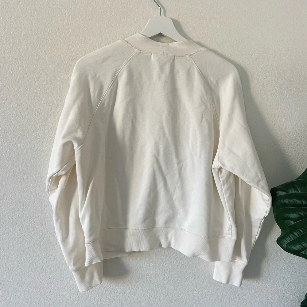 Alex Mill Davie Fleece Cardigan In Off White Size M - Picture 4 of 11